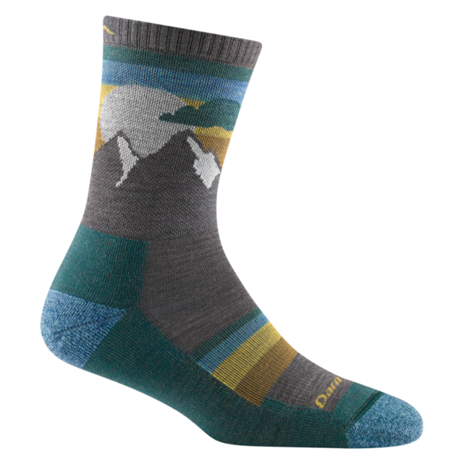 Darn Tough Sunset Ledge Micro Crew Socks, Dark Teal, Lightweight Cushioned