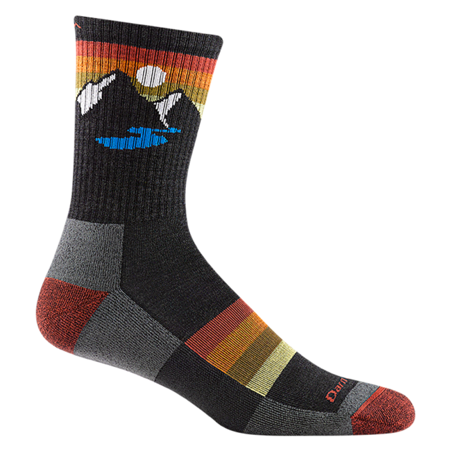 Darn Tough Sunset Ridge Micro Crew Lightweight Cushioned Socks, Charcoal