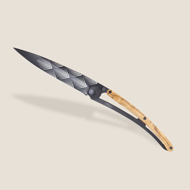 Deejo Giant Folding Knife, Black Art Deco