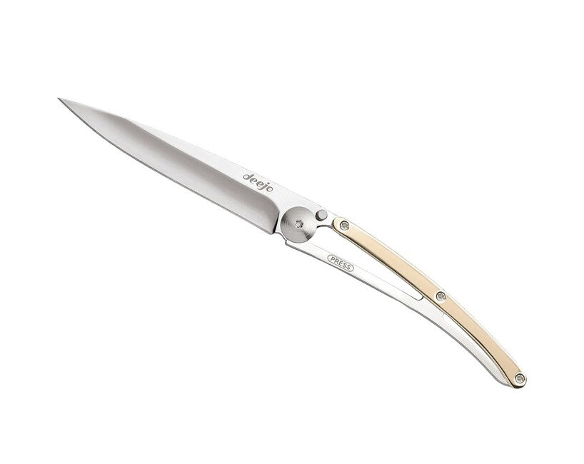 Deejo Folding Knife GOLD Mirror 18kt Pink Gold