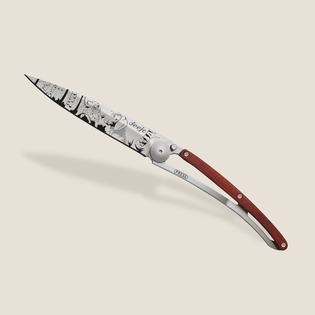 Deejo Nature Folding Knife Coralwood Hunting Day
