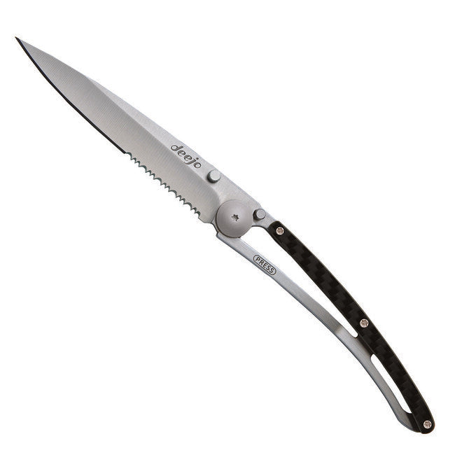 Deejo Serration Titanium Carbon Folding Knife