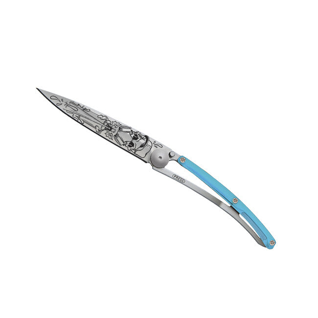 Deejo Street Spray Folding Knife, Blue