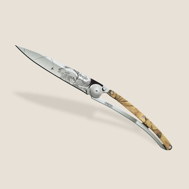 Deejo Tattoo Camo Trout Folding Knife