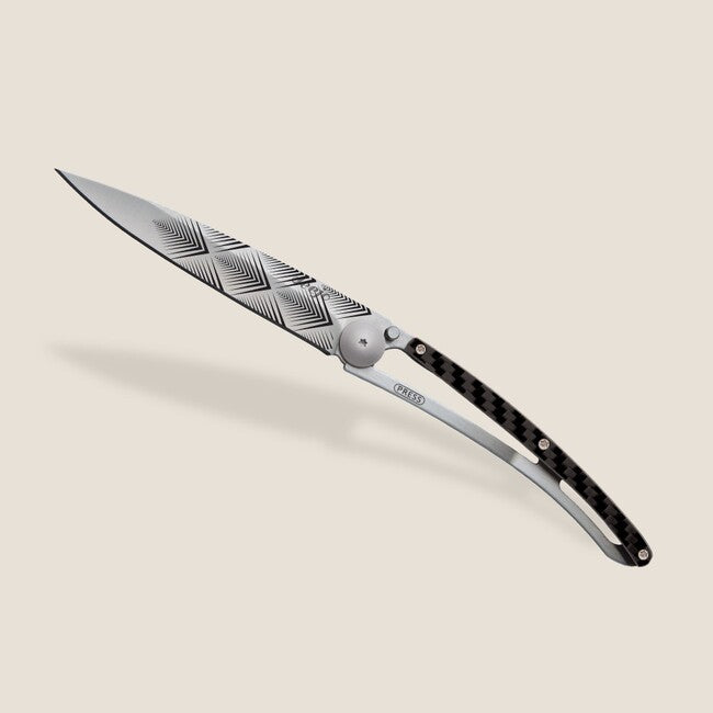 Deejo Tattoo Fiber Art Déco Folding Knife