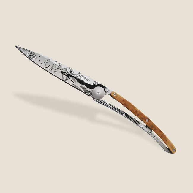 Deejo Tattoo Climbing Folding Knife, Juniper