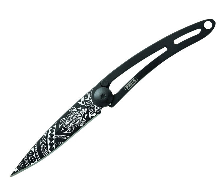 Deejo Tattoo Naked Polynesian Folding Knife