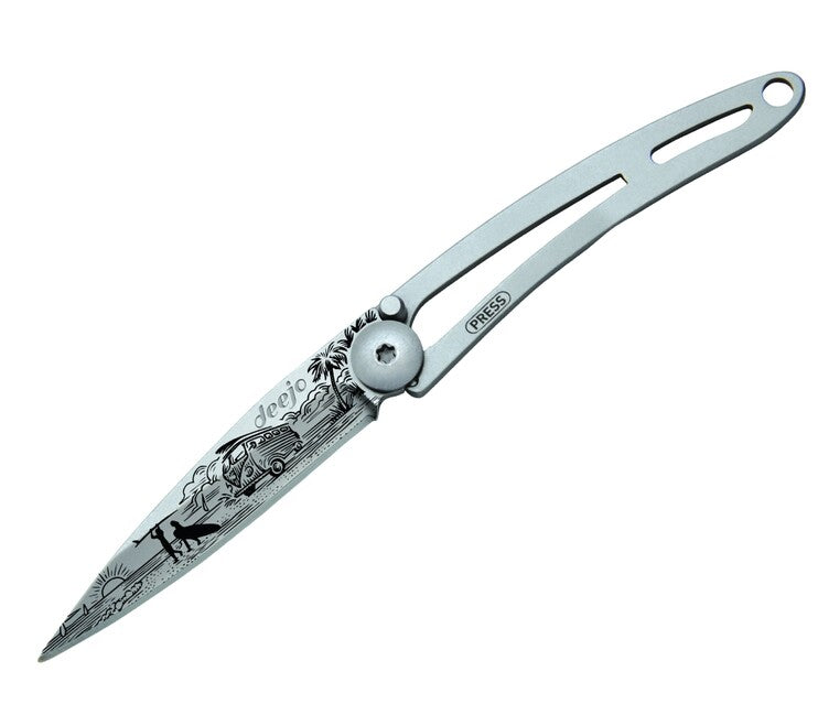 Deejo Tattoo Naked Van Life Folding Knife