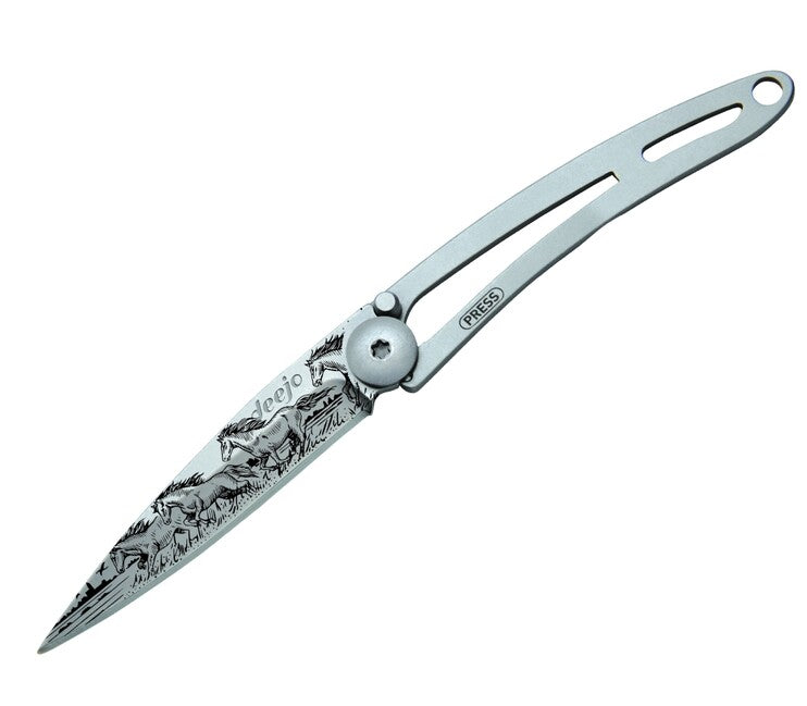 Deejo Tattoo Naked Wild Horses Folding Knife