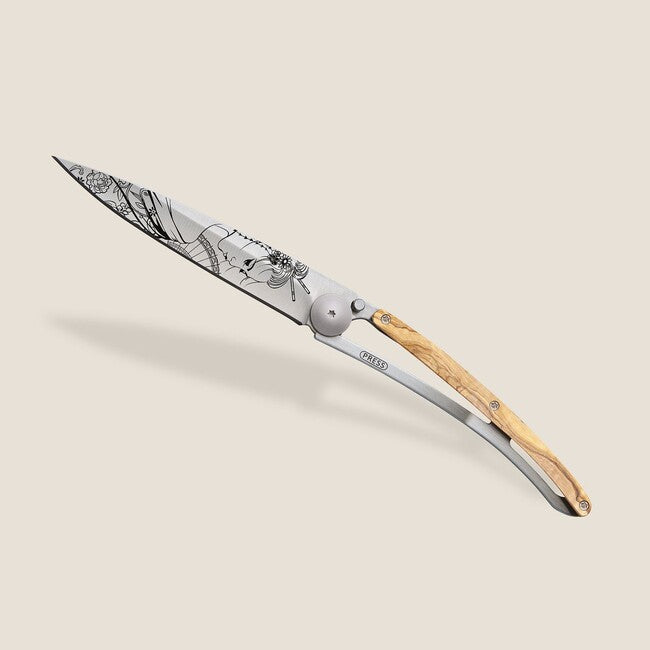 Deejo Tattoo Geisha Folding Knife Wood