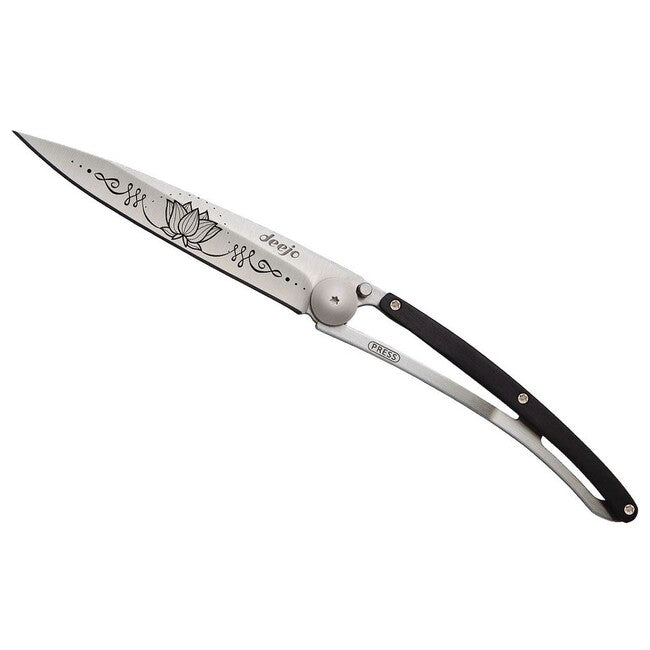 Deejo Tattoo Wood Zen Folding Knife
