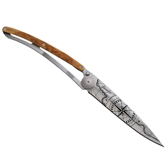 Deejo Folding Knife Titanium Terra Incognita