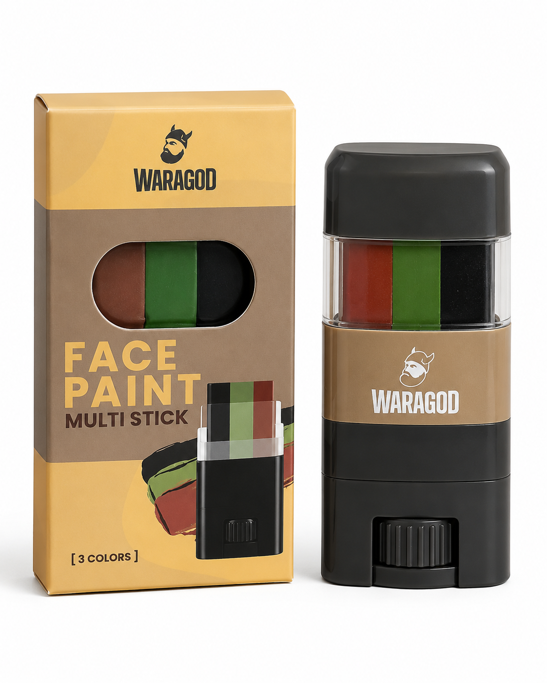 WARAGOD camo face paint stick, 3 colours