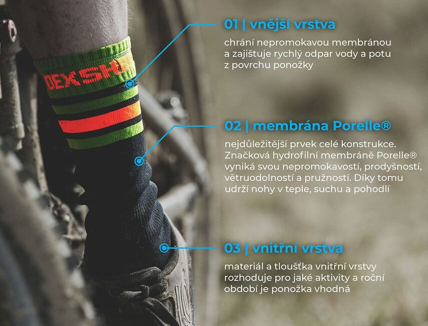 DexShell Ultra Thin Crew nepremokavé ponožky, olive green