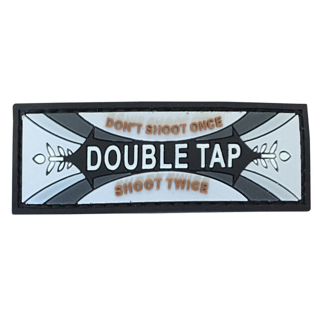 WARAGOD Double Tap Don't Shoot Once Shoot Twice PVC Patch, Gray