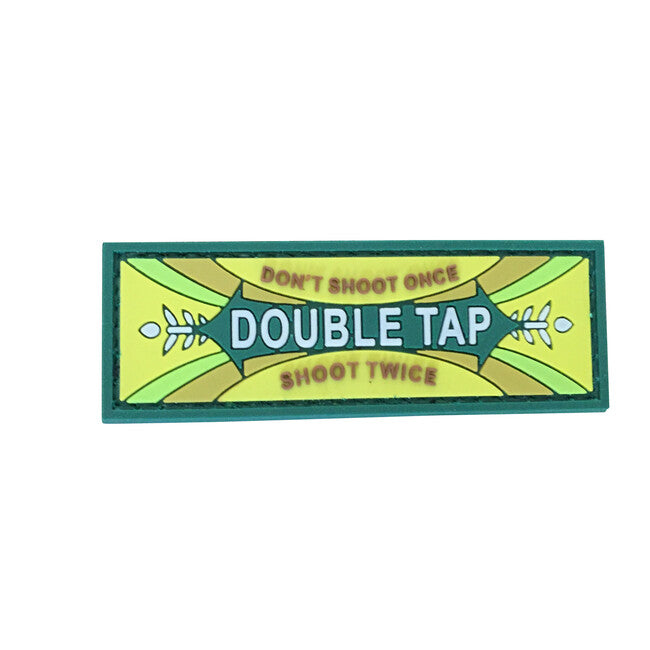WARAGOD Double Tap Don't Shoot Once Shoot Twice PVC Patch, Olive Drab