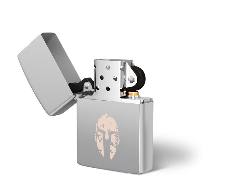 DRAGOWA Spartan Lighter with Engraving, Silver
