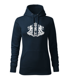 DRAGOWA women's hoodie Bulgarian emblem, navy blue