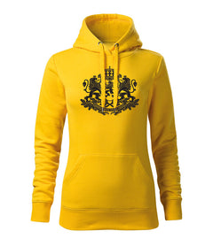 DRAGOWA women's hoodie Bulgarian emblem, yellow