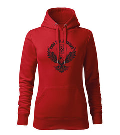 DRAGOWA HR women's eagle hoodie "Iznad svih Hrvatska", red