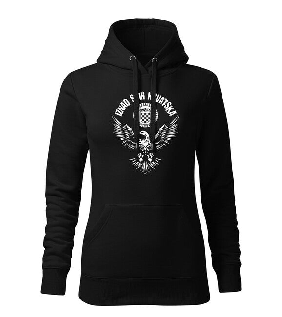 DRAGOWA Women's Hoodie HR Eagle "Iznad svih Hrvatska", Black
