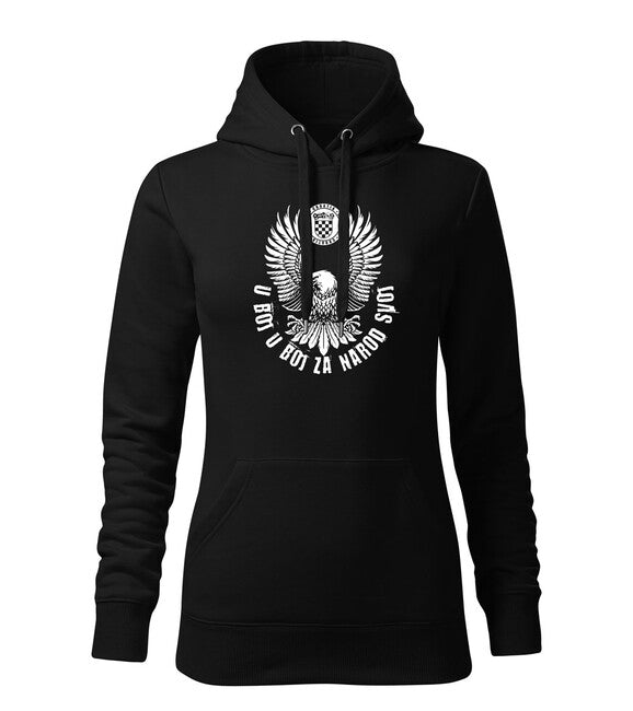 DRAGOWA Women's Hoodie HR Eagle "In Battle For Our Nation", Black