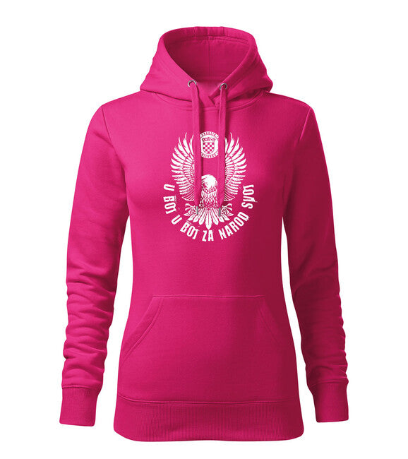 DRAGOWA Women's Hoodie HR Eagle "In Fight For Our Nation", Pink
