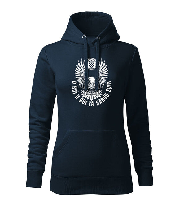 DRAGOWA Women's Hoodie HR Eagle "In Fight For Our Nation", Navy Blue