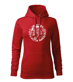 DRAGOWA HR women's wolf hoodie "u boj u boj za narod svoj", red