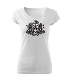 DRAGOWA women's short-sleeve t-shirt Bulgarian emblem, white