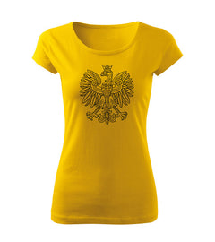 DRAGOWA women's t-shirt Polish eagle, yellow