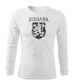 DRAGOWA Fit-T long-sleeve t-shirt Bulgarian coat of arms, white