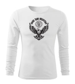 DRAGOWA Fit-T long-sleeve t-shirt HR eagle "Iznad svih Hrvatska", white