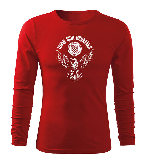 DRAGOWA Fit-T Long Sleeve T-Shirt HR Eagle "Iznad svih Hrvatska", Red