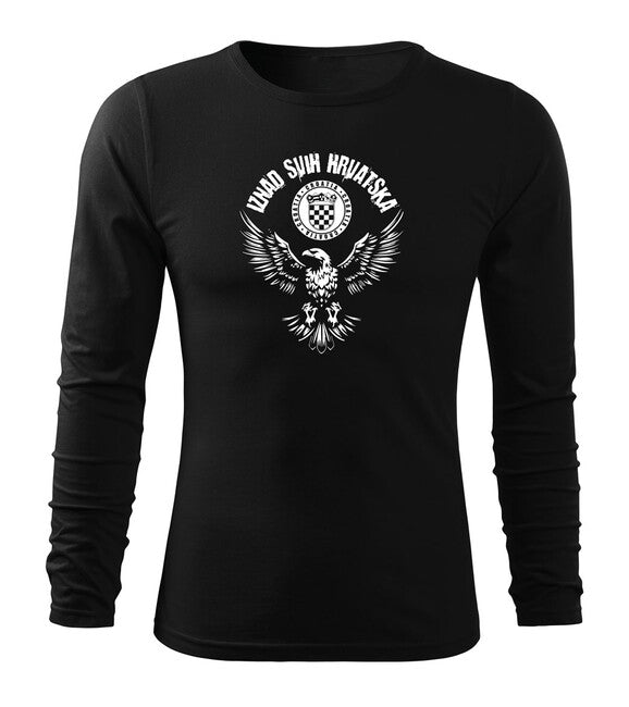 DRAGOWA Fit-T Long Sleeve T-Shirt HR Eagle "Iznad svih Hrvatska", Black