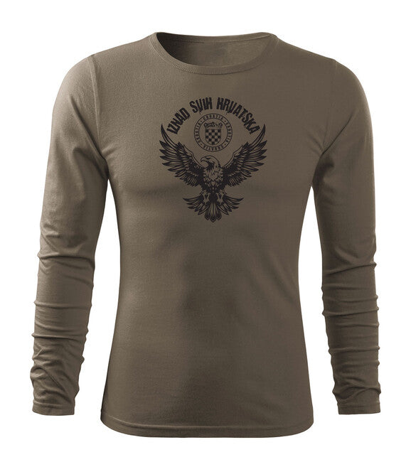 DRAGOWA Fit-T Long Sleeve T-Shirt HR Eagle "Iznad svih Hrvatska", Olive