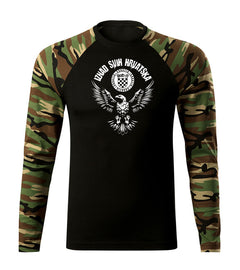 DRAGOWA Fit-T long-sleeve t-shirt HR eagle "Iznad svih Hrvatska", woodland