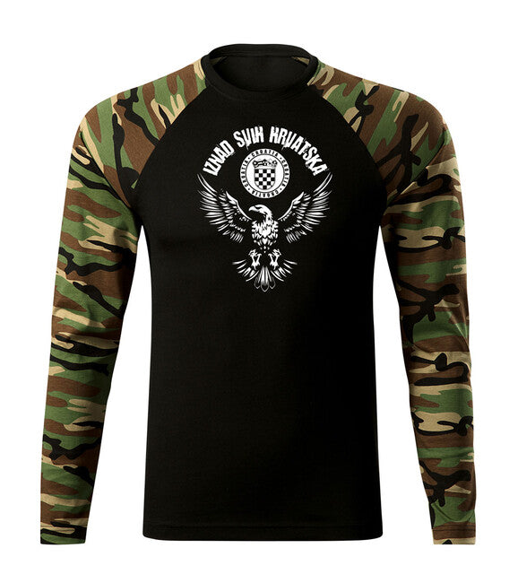 DRAGOWA Fit-T Long Sleeve T-Shirt HR Eagle "Iznad svih Hrvatska", Woodland