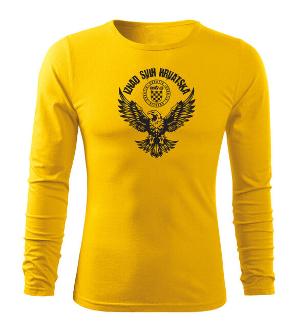 DRAGOWA Fit-T Long Sleeve T-Shirt HR Eagle "Iznad svih Hrvatska", Yellow