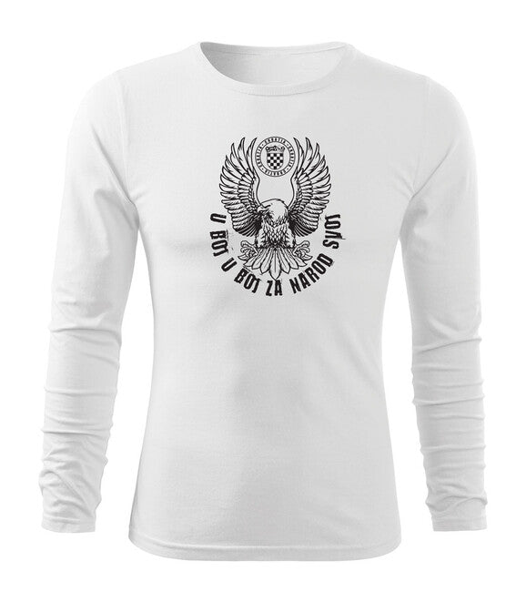 DRAGOWA Fit-T Long Sleeve T-Shirt HR Eagle "In Battle For Our Nation", White