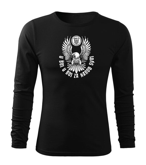 DRAGOWA Fit-T Long Sleeve T-Shirt HR Eagle "In Battle For Our Nation", Black