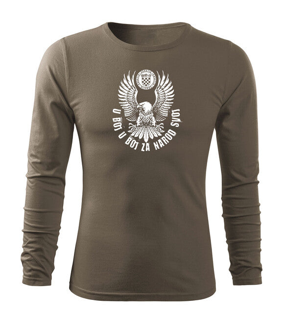 DRAGOWA Fit-T Long Sleeve T-Shirt HR Eagle "Into Battle For Our Nation", Olive