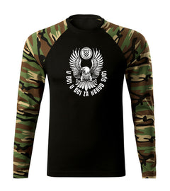 DRAGOWA Fit-T Long Sleeve T-Shirt HR Eagle "In Battle For Our Nation", Woodland