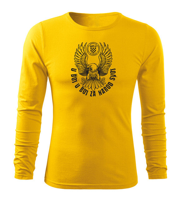 DRAGOWA Fit-T Long Sleeve T-Shirt HR Eagle "In Battle For Our Nation", Yellow