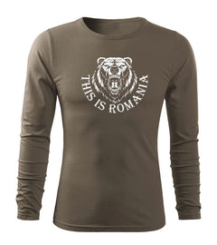 DRAGOWA Fit-T long-sleeve t-shirt Romanian bear, olive