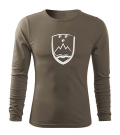 DRAGOWA Fit-T long-sleeve t-shirt Slovenian emblem, olive