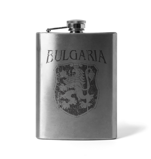 DRAGOWA Engraved Hip Flask Bulgarian Coat of Arms 210 ml
