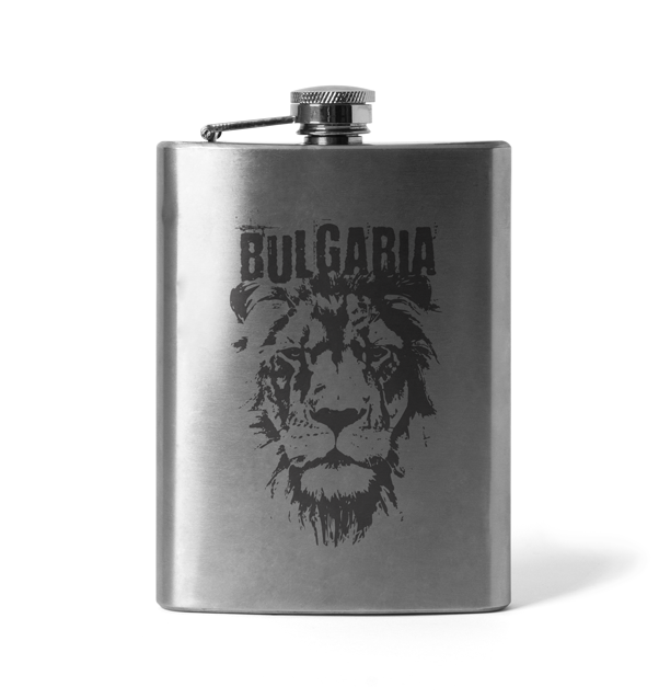 DRAGOWA Engraved Hip Flask Bulgarian Lion 210 ml