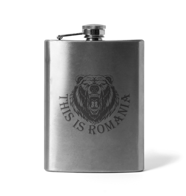 DRAGOWA Engraved Flask Romanian Bear 210ml