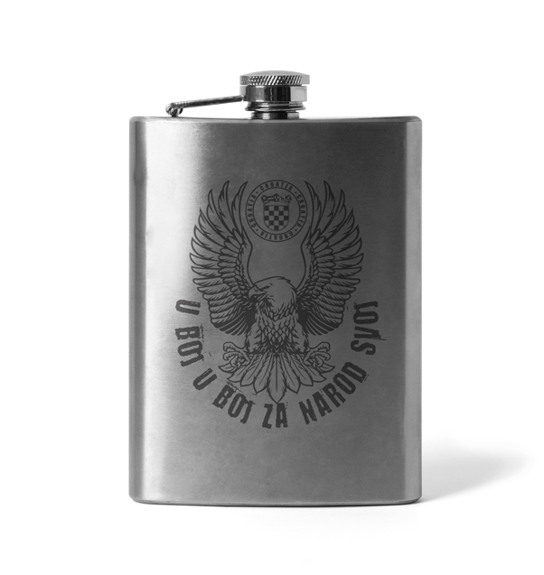 DRAGOWA Engraved Flask "For battle for homeland" Eagle 210ml